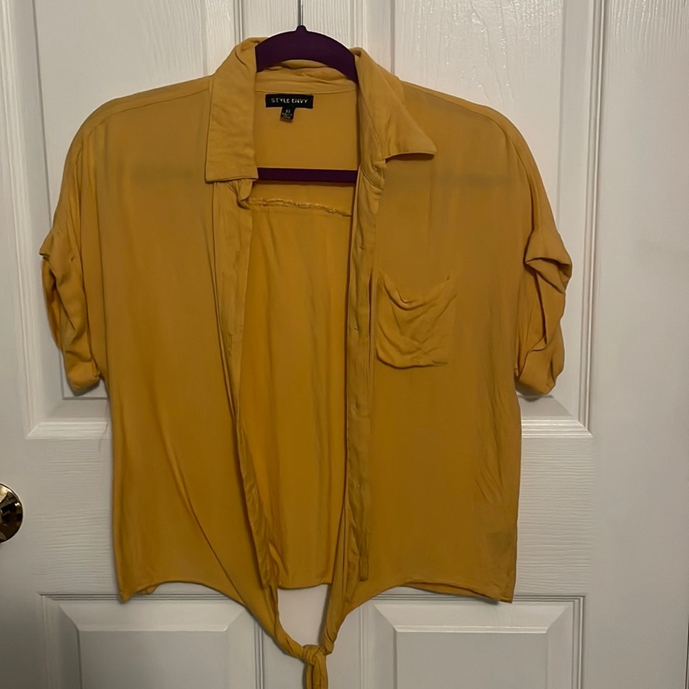 Yellow Style Envy Button Down Blouse
